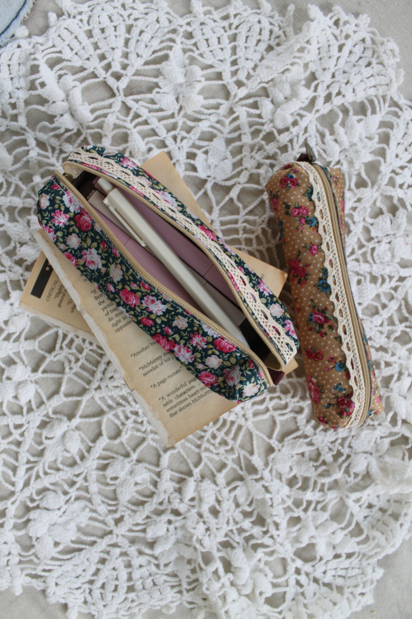 Teal Floral Pen Pouch