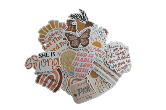 50pc. Boho Style Faith Stickers