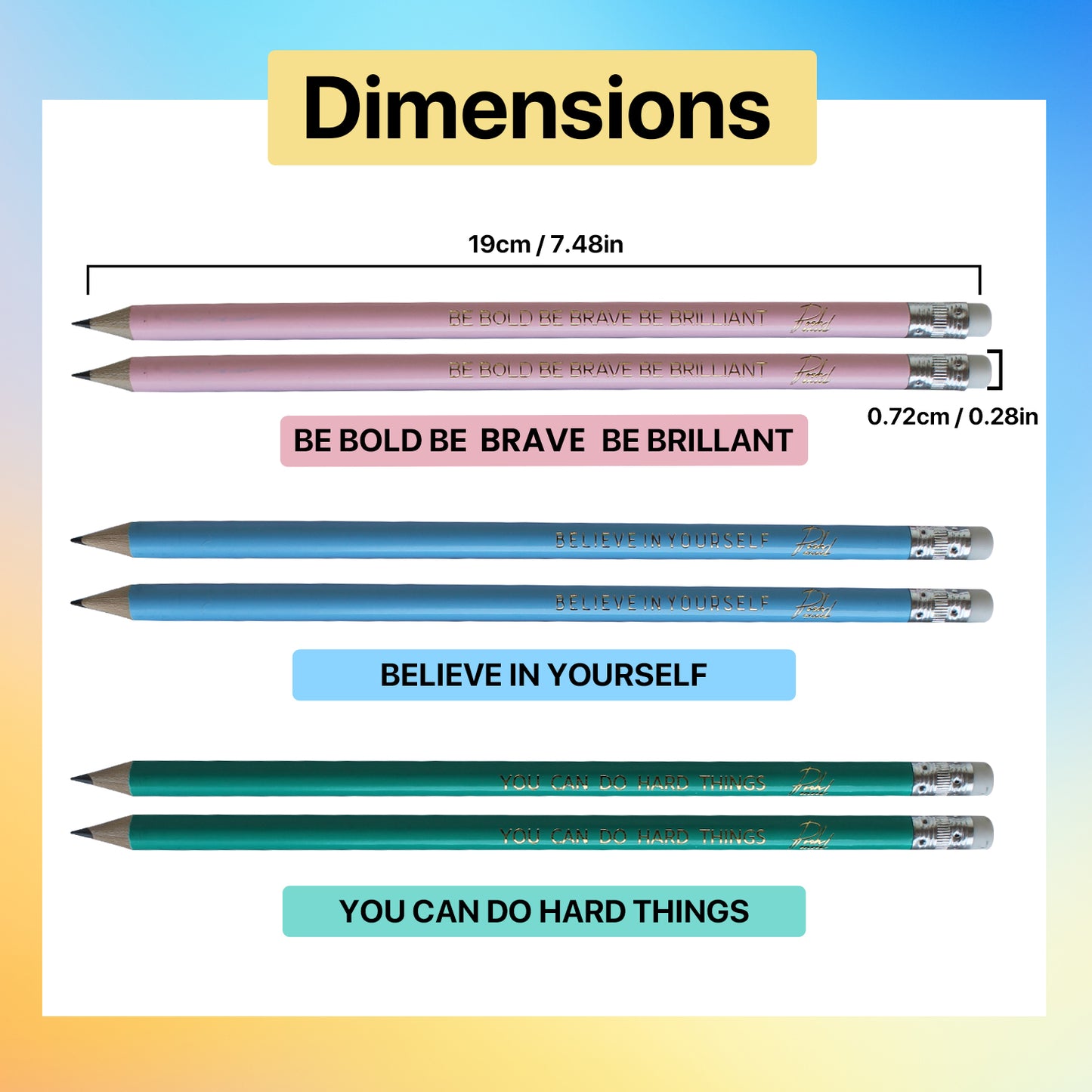 30pc. Motivational Quote Pencils